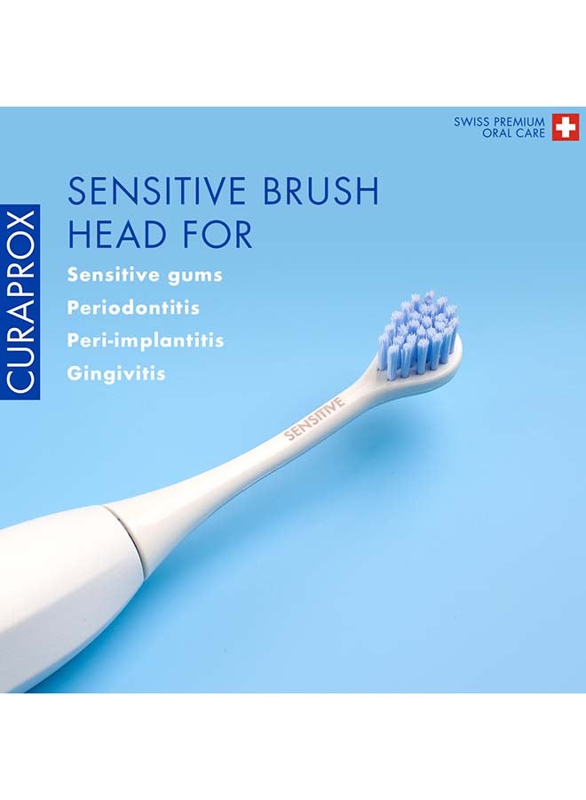 CURAPROX Hydrosonic pro, brush head sensitive, white/light blue, 2 pcs. - Image 2